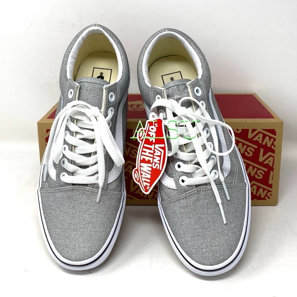 🌸Sale🌸 VANS Old Skool Canvas Silver Grey Women’s Sneakers Size 5 VN0A4U3BX1K - Picture 3 of 5